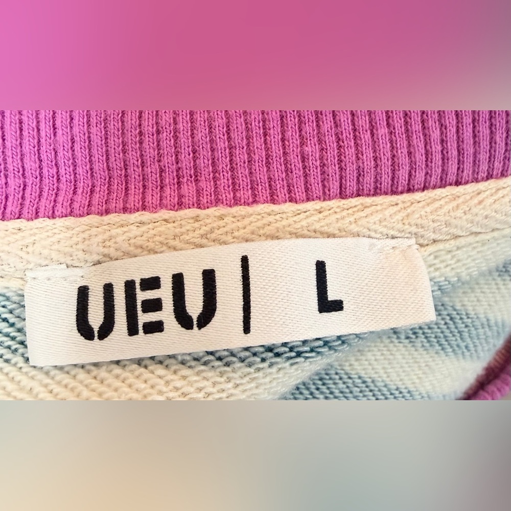 UEU Classic Stripped Sweatshirt Size Large Oversized NWOT Perfect Condition - Picture 3 of 5